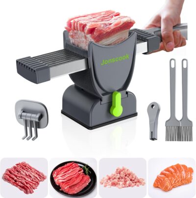 Best Manual Meat Slicer for Fresh Raw Meat (2026) – Adjustable 2mm/4mm Thickness, 17-Blade Precision Cutter for Easy Weekly Meal Prep