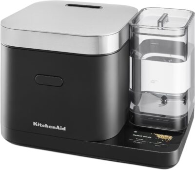 KitchenAid KGC3155 8-Cup Grain & Rice Cooker — Auto-Sensing Scale & Built-In Water Tank, Matte Black